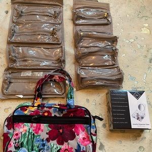 Lot of new makeup bags and storage